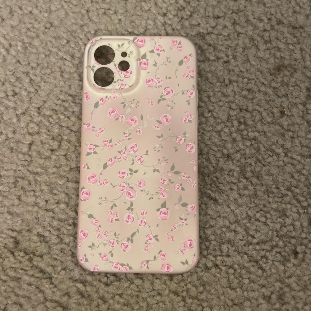 Apple iPhone Case with Pink Floral Design